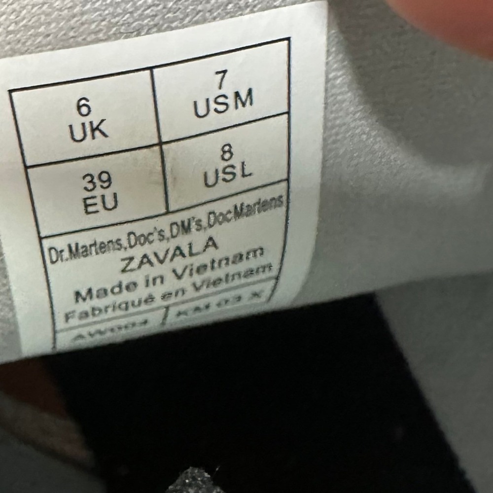 Dr. Martens AirWair Zavala Leather Combat Boots White Men's Size 7 Womens 8 - Picture 9 of 10